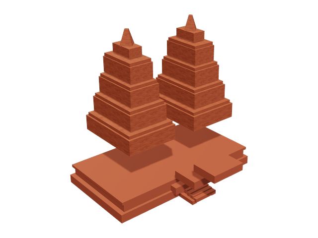 Gapura Candi Bentar — model 3D